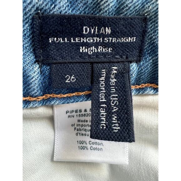 VERONICA BEARD WOMENS 26 DYLAN HIGH RISE STRAIGHT LEG CUFFED ANKLE JEANS BLUE - Picture 5 of 13